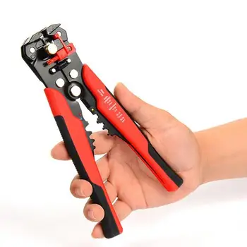 

3 in 1 Cable Wire Stripper Metal Red Automatic Multi-Purpose Self Adjusting Crimper Terminal Cutter Tool Hand Repair Tool