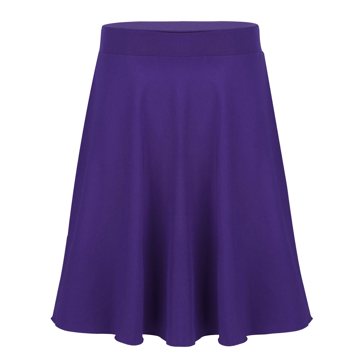 Iiniim/летние юбки для подростков; Однотонная легкая эластичная Юбка До Колена трапециевидной формы для девочек; Повседневная праздничная одежда - Цвет: Purple