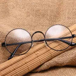 Оптические очки прозрачные близорукость линзы металлический каркас Круглые классические модные очки мужские женские очки винтажные