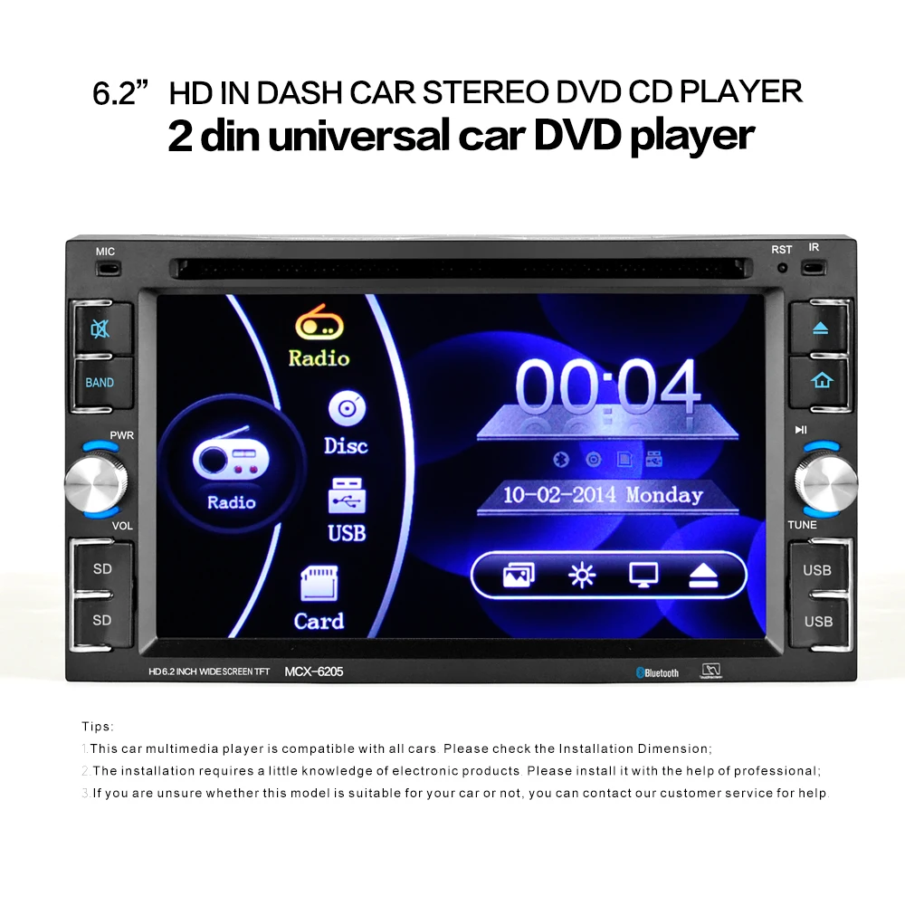 Sale car stereo Car MP5 Player 6.2 inch HD Touch Screen AM FM Radio Bluetooth USB Mirror Link function Auto Multimedia Player 0