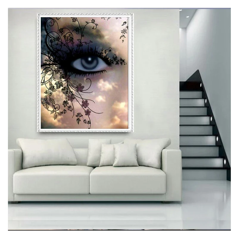 

New Diamond Embroidery Flower woman eyes picture of Rhinestones Mosaic 5D DIY Diamond Painting Full square /Round Decor FG1131