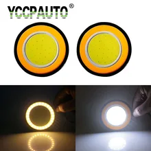 YCCPAUTO 2 шт. двойной цвет светодиодный дневные ходовые огни Поворотная сигнальная лампа белый желтый Водонепроницаемый COB автомобильный противотуманный светильник DRL 84 мм 12 В