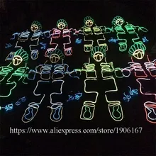 LED холодный свет робот костюм EL Провода сцены Костюмы для бальных танцев костюм TRON танец световой одежда партия ТВ show Костюмы