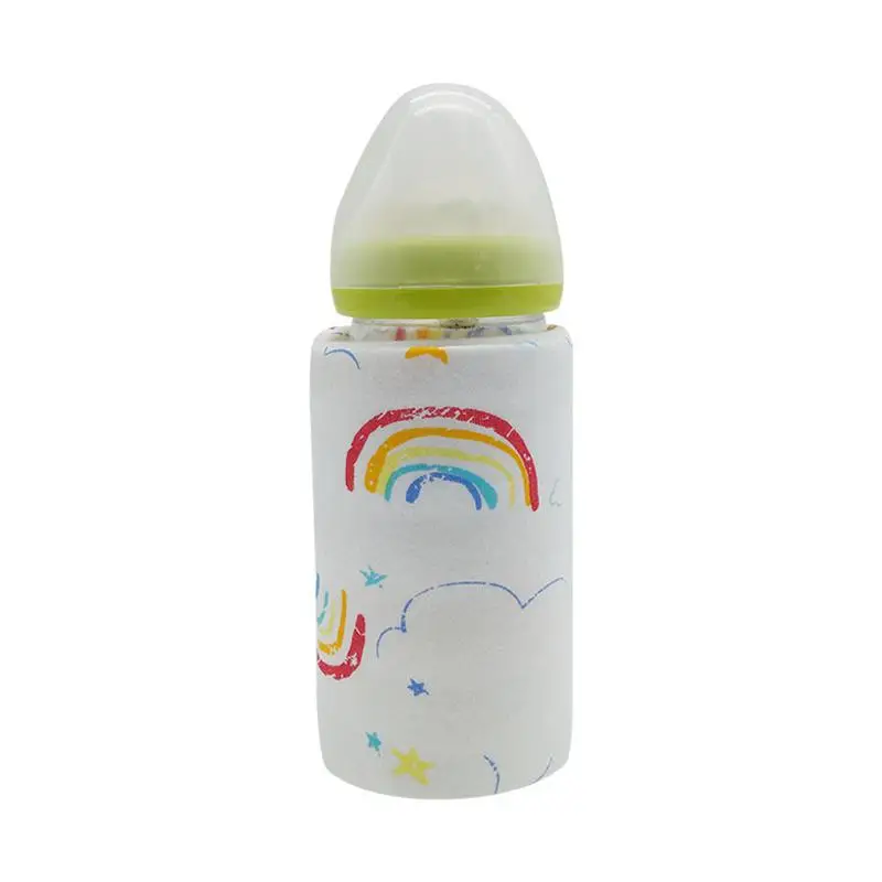 Usb зарядка бутылочка для новорожденных теплая портативная уличная бутылочка для кормления молока с подогревом Крышка для кормления ребенка изолированная сумка для ухода - Цвет: A