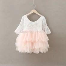 Détail 2017 Filles d’été dentelle princesse robe, enfants robe, filles costumes, BW66