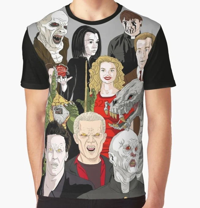 

All Over Print T-Shirt Men Funy tshirt Buffy Big Bad Poster Short Sleeve O-Neck Graphic Tops Tee women t shirt