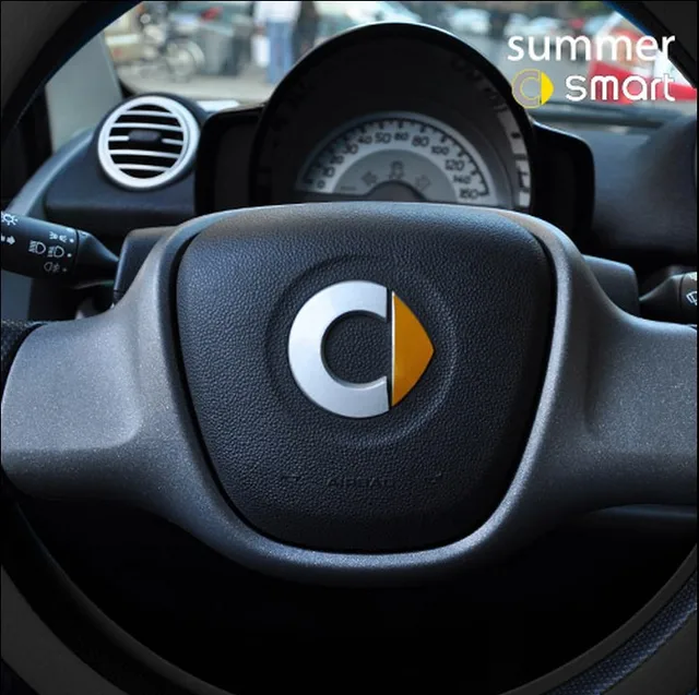 Benz Smart Car Styling Key Sticker Reflective Fortwo Benz Smart Car Styling Key Sticker Reflective Fortwo Steering Wheel Logo Color Change Freeshipping