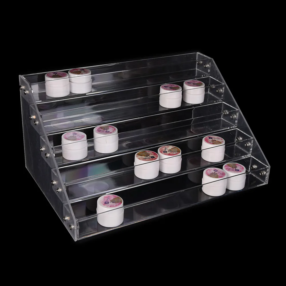 5 Tiers Nail Polish Rack Acrylic Makeup box Lipstick Jewelry Display