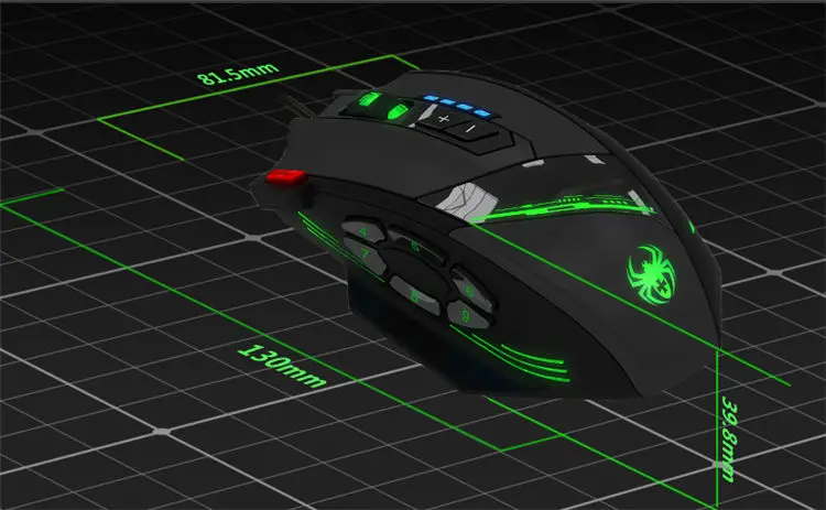 Gaming Mouse Ajustable 4000DPI 12 Buttons Optical Macro Programming USB Game Mouse Gamer Breathing Lights (8)
