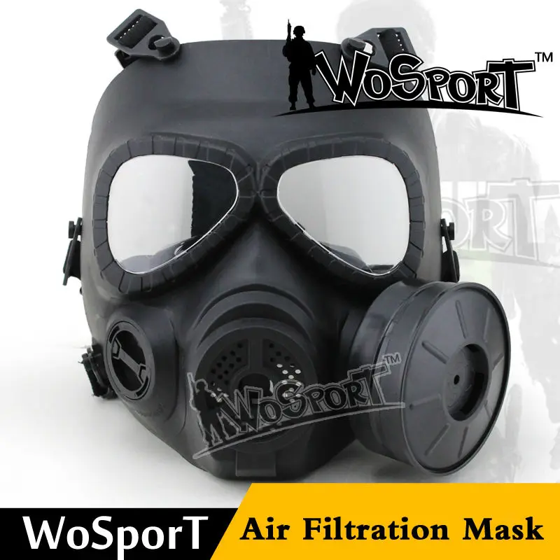 

WoSporT Airsoft Tactical V4 Avengers Cosplay Toxic Skull Full Face M04 Military Gas Mask Builtin Fan CS Wargame Protective Mask