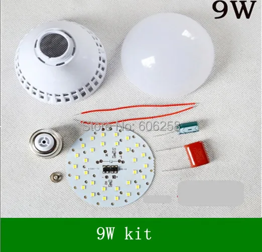 DIY 9W 2835SMD LED Bulb Kit Housing Component Parts