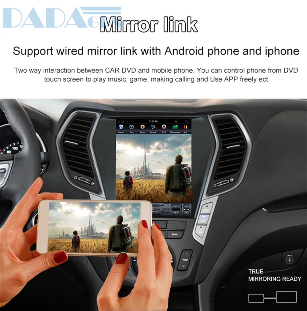 Cheap 10.4"Tesla style ISP Screen Android 7.1 Car multimedia Radio player For Hyundai IX45 2013-2018 GPS Map Navigation no dvd 11