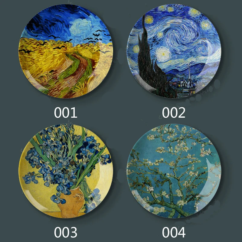 Винсента Ван Гога живопись декоративная тарелка керамическая домашняя отель художественный фон дисплей натуральное масло живопись пластина