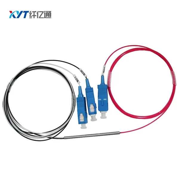 

1490nm Single Window 1X2 FBT Fused Splitter With SC UPC Connector 1x2 FBT Coupler FC LC can be customized