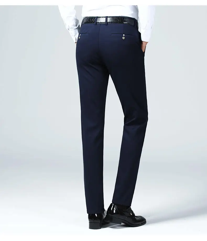 Летние мужские брюки, модные деловые мужские брюки, обтягивающие Стрейчевые черные мужские повседневные брюки, Pantalon Verano Hombre
