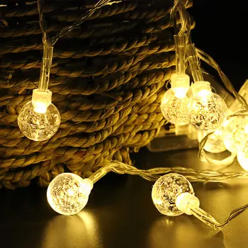 

[DBF]3M Battery Operated Fairy Crystal Ball String Light 10M 220V EU Plug 100LED String Light for Holiday Wedding Party Garland