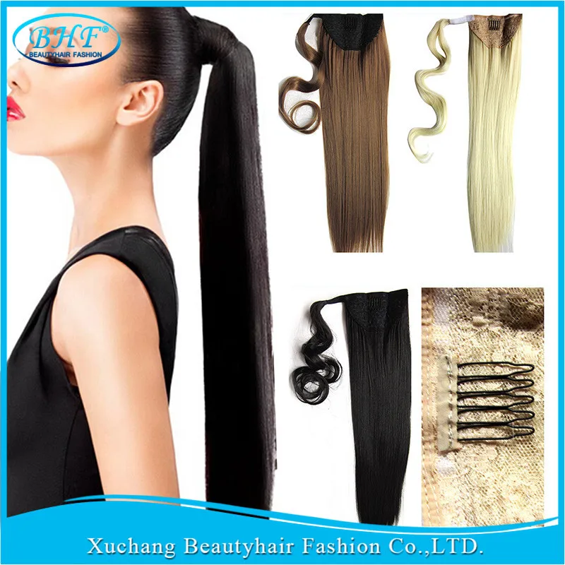 Unprocessed Natural Human Hair Ponytail Extension 100g BHF Full Ponytail Wig Brazilian Hair Clip Ponytail Human Hair