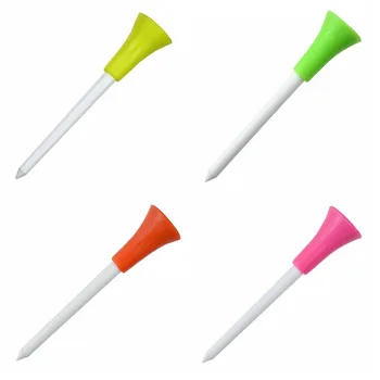 

30pcs/lot Multi Color Plastic Golf Tees Rubber 83mm Cushion Top Golf Tee Golfer Training Accessories Outdoor Golf Aids