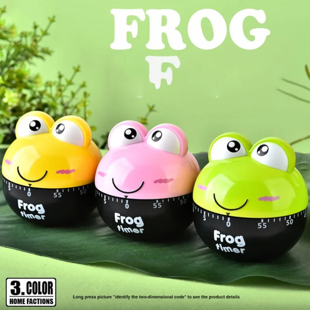 

60 Minute Animal Timer Cute Frog Timer Mechanical Kitchen Counter Kitchen Useful Cooking Frog Shape for Kitchen Timer