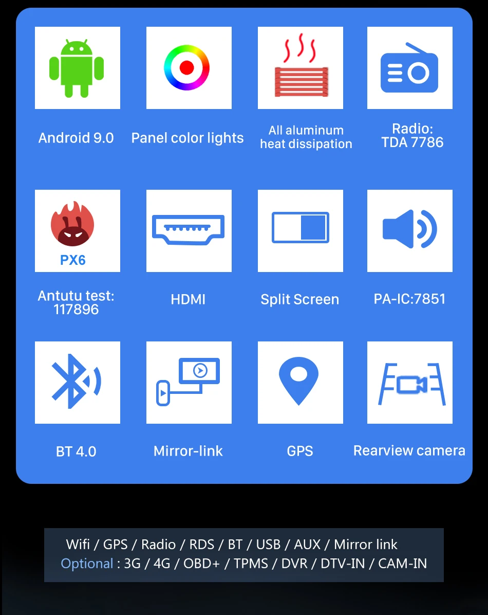 Cheap Eunavi 4G+64G  6 core android 9.0 car dvd for Toyota Corolla E140/150  2007-2011 multimedia car radio gps navi PX6 Radio WIF 3