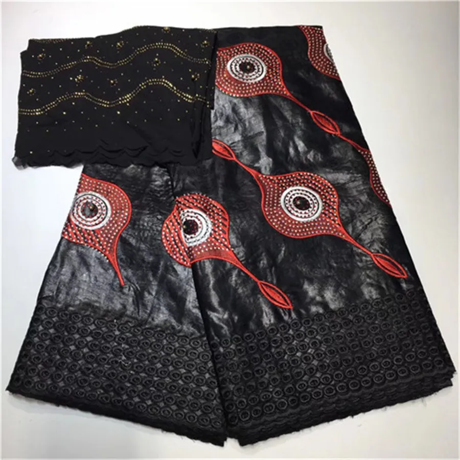 

Dubai fabric for wedding black lace with stones high quality bazin riche getzner cotton dry lace guinea brocade lace 5+2yard/lot