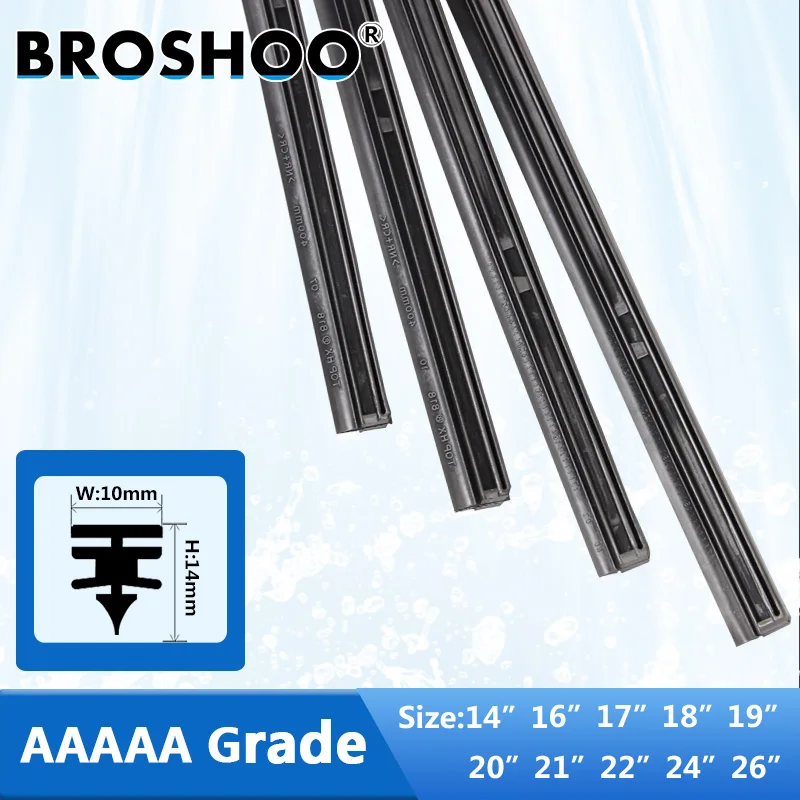 BROSHOO Car Wiper Blade Strips Vehicle Insert Natural Rubber Strip 14