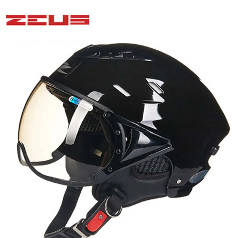 Мужской и женский открытый шлем ZEUS 125B черный защитный для мотоцикла