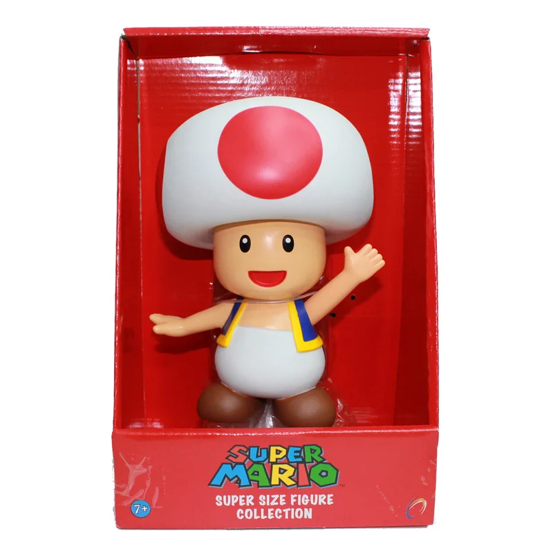 Retail 5 Styles 9'' 23cm Super Mario Bros Mario Yoshi Luigi Koopa Bowser Toad PVC Action Figures Toys with Box Free Shipping