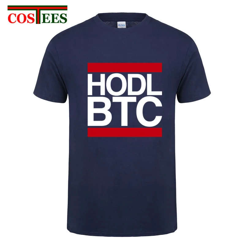 Черная Мужская футболка Hodl btc с биткоином летняя модная забавная коротким