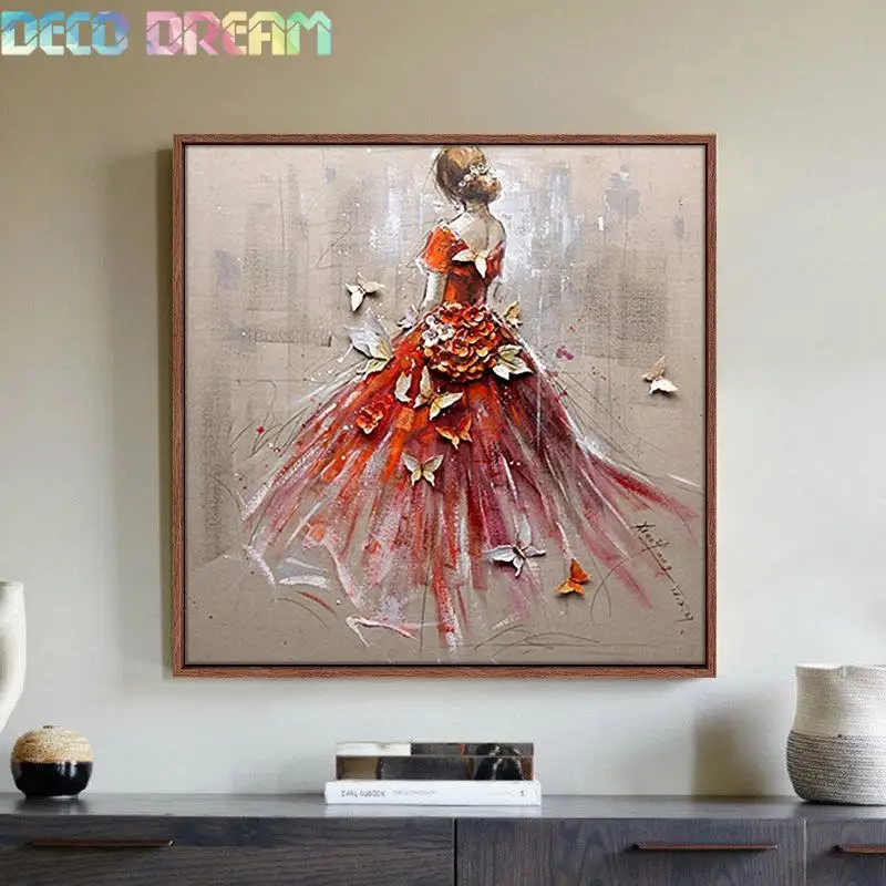 

Aliexpress Value Set Diy Full Pebble Round Impressionist Diamond Painting Cross Stitch Embroidery Red Wedding Dress Hobby Mosaic