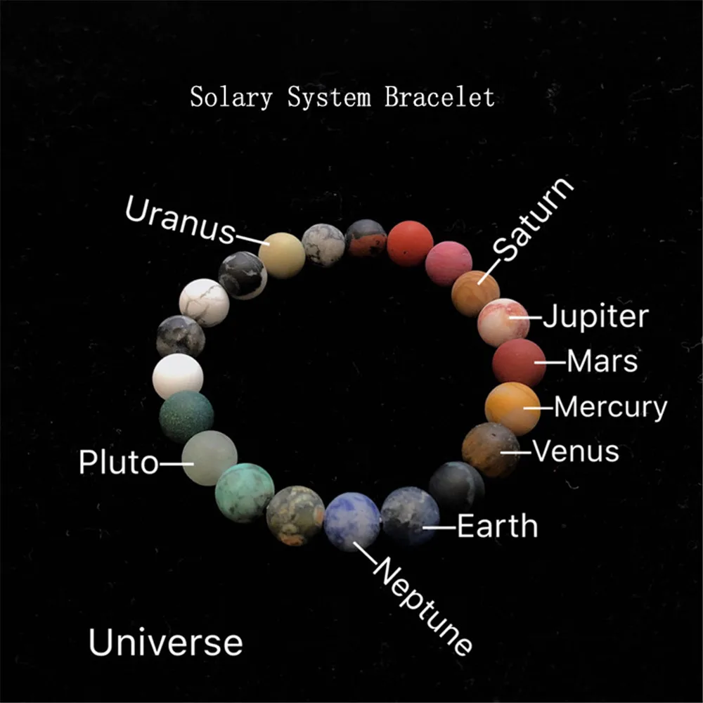 

INS Multi Color 8mm Matte Natural Stone Onyx Beads Bracelet Starry Sky Universe Solar System Handmade Unisex Bracelet Wholesale