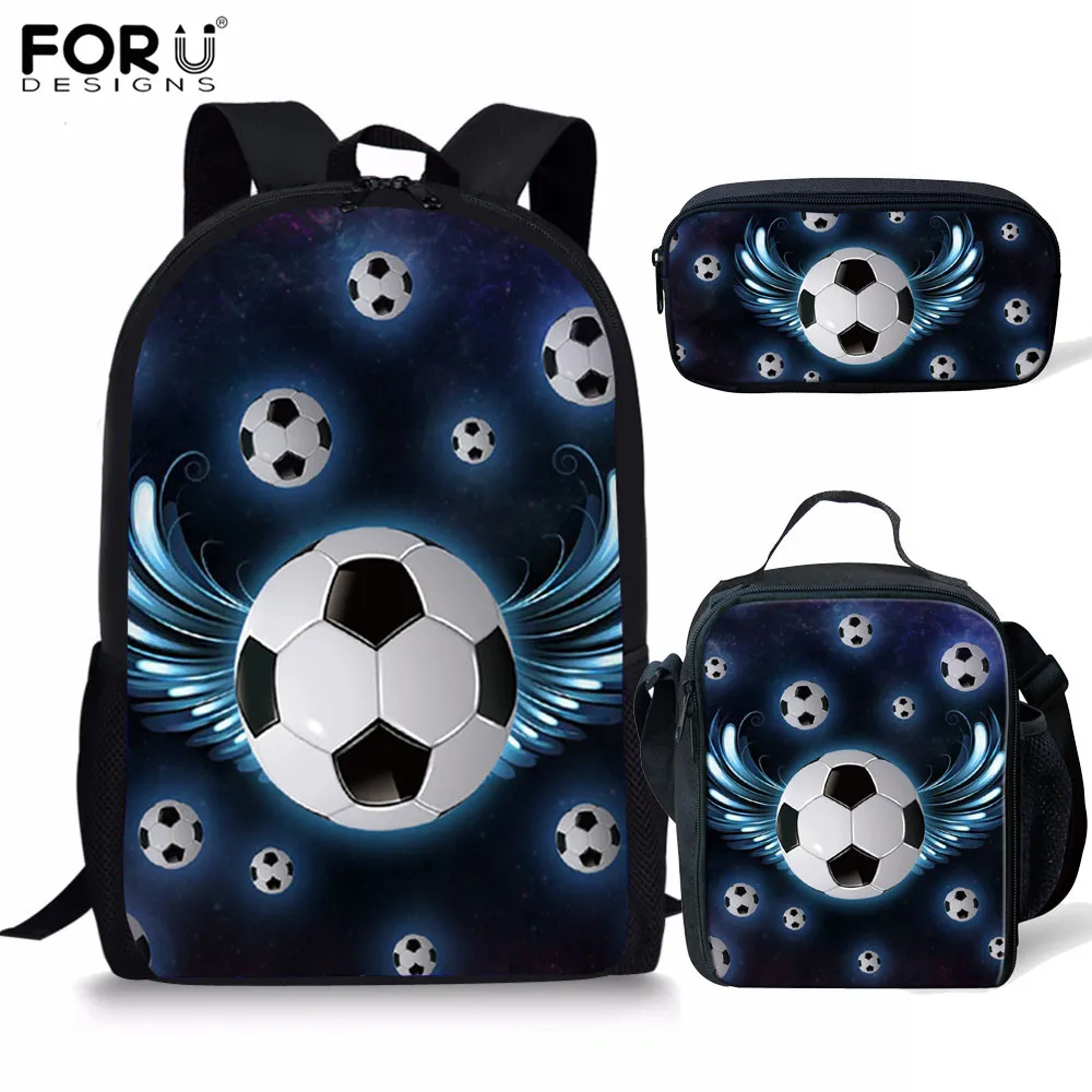 

FORUDESIGNS 2019 New Football Pattern School Bags for Boys Orthopedic Backpack In Primary Student Child Book Bag Mochila Escolar