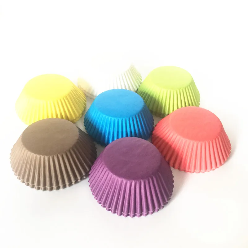 

Promotion 100 pcs/lot pur color cucake liners /cupcake cases for baking cupcake red yellow blue green brown color for choosing