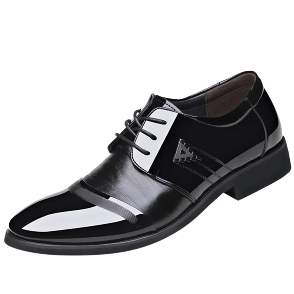 Г. Официальная обувь Мужские модельные туфли из коровьей кожи мужская обувь в стиле ретро с острым носком на шнуровке размера плюс 39-47, Mar22