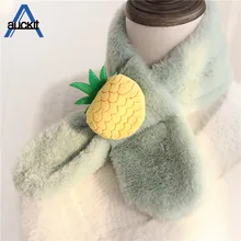 Коллекция года, Детские шарфы, осенне-зимняя версия, для мальчиков и девочек, воротник из кроличьего меха, модный тренд принцессы, теплый плюшевый шарф