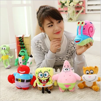 

7 pcs/set Super Cute Soft Plush Spongebob,Patrick star,Squidward,Tentacles,Mr. Krab,Sheldon Plankton Gary Toys Gift for Kids