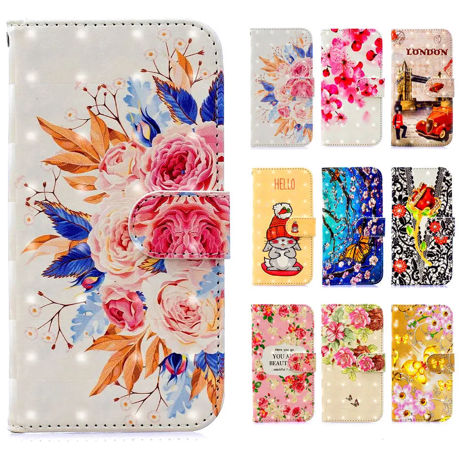 

Luxury Flip Wallet Leather Case For Samsung Galaxy A6 A8 J4 J6 2018 S8 S9 Plus S7 Edge J3 J5 J7 A5 2017 3D Vision Phone Case