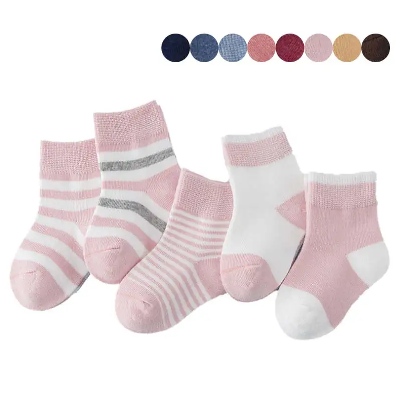

5 Pairs Baby Cotton Socks Spring Autumn Winter Infant Floor Ankle Children Socks For 0-6 Years @ZJF