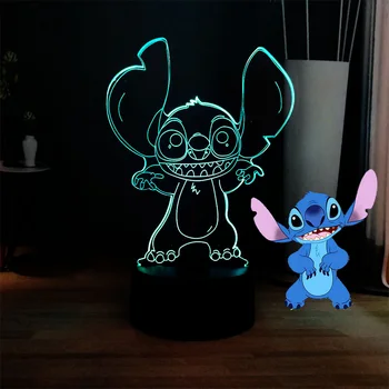 

3D Cartoon Stitch LED Night Light USB Switch Touch Light 7 Color Change Bedside Lamp Birthday Holiday Kid's Gift Free Shipping