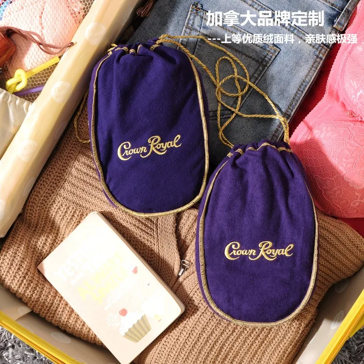 Бархатная Фиолетовая Сумка на шнурке, бархатная сумка-кисет для хранения, предметы первой необходимости для путешествий 13 см* 6 см* 21 см 10 шт