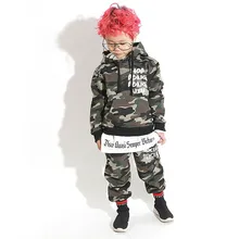 Комплекты одежды для маленьких мальчиков в стиле хип-хоп г., осенне-весенний Повседневный Камуфляжный спортивный свитер футболка+ топ+ штаны, комплекты из 3 предметов для детей