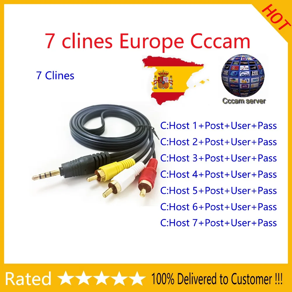 

Cccam 7Cline 1 Year Europe Server 7lines HD Italy Spain Arabic Cline For Freesat V8 Super DVB-S2 Satellite Receiver V8 Finder