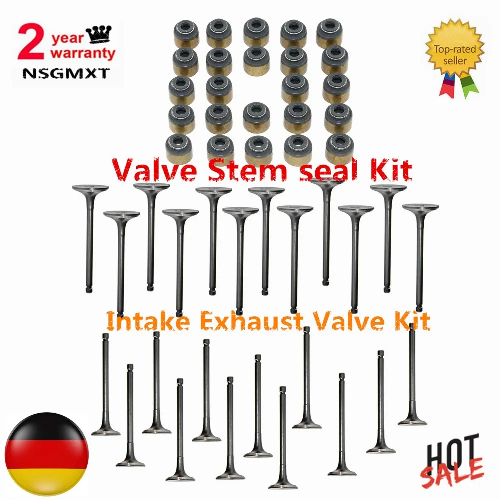 AP01 Valve Stem seal + Intake Exhaust Valve Kit Fits For Hyundai Sonata