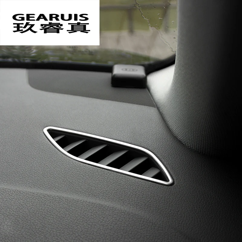 

Car styling Air Outlet stainless steel carbon fiber Stickers Sequin Decoration For A4 B8 2009-2016 Year Auto Accessories Cover