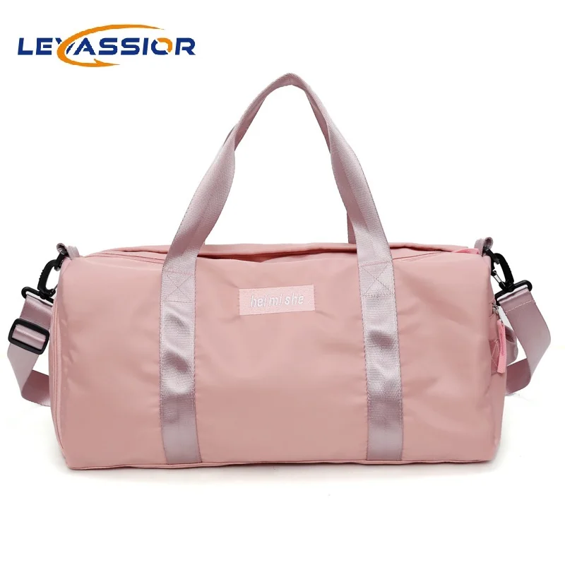 

Pink Sports Bags for Women Duffel Shoulder Handbag Fitness Train Bags Waterproof and Portable Gym Swimwear Travel Tourist Bag