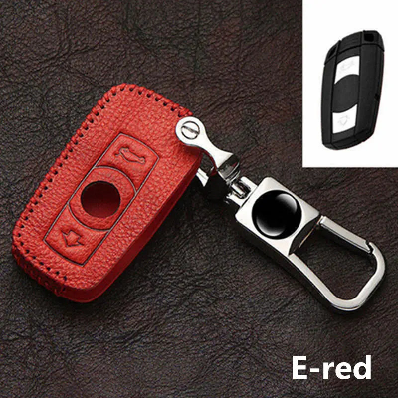 

Genuine Leather Buttons Remote Smart Car Key Case Cover Protector for BMW E90 E60 E70 E87 3 5 6 Series M3 M5 X1 X5 X6 Z4 Retro
