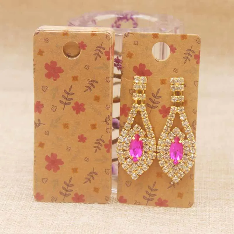 

100card+100oppbag Kraft Paperboard Card New Style Dream Catcher Display Gift Earring Jewelry Cardboard Different Type Card4x9cm