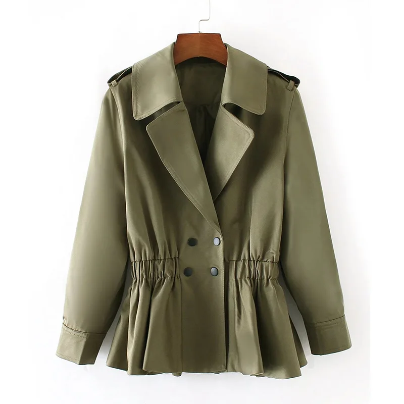 

Autumn Winter Bomber Jacket Women Long Sleeve Basic Coat Lapel Double Breasted 2019 women's jacket quilted jackets for women
