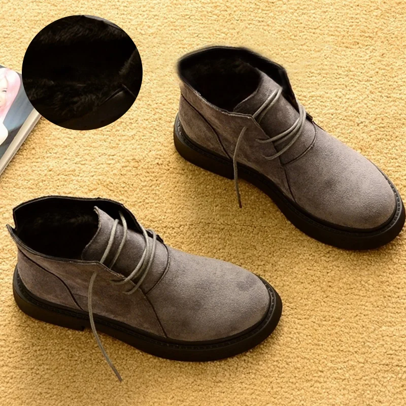 Новинка года; осенне-зимняя обувь; женские ботильоны; теплая плюшевая обувь для холодной зимы; модные женские ботинки; модная брендовая женская обувь; ZH2368 - Цвет: Gray winter 01