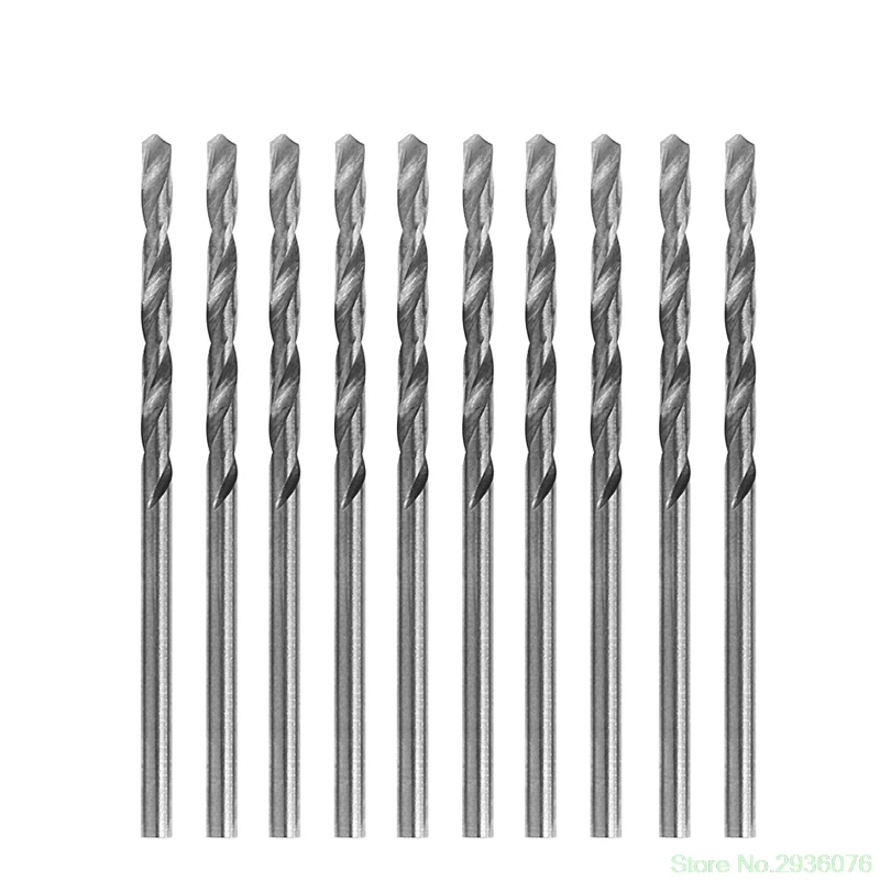 

Multifunction 10 Pcs Tiny Micro HSS 0.6mm Straight Shank Twist Drilling Bit